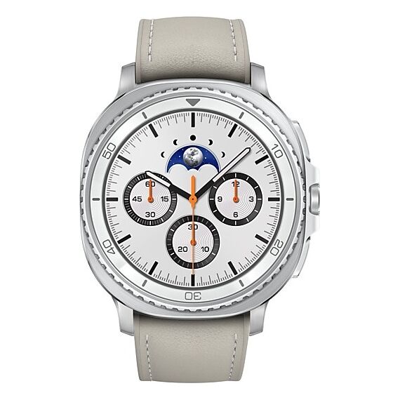 Galaxy Watch 8 Classic | 46 мм | 4G LTE | White | Hybrid/Taupe | S/M/L, Тип ремешка : Hybrid, Размер корпуса : 46 мм, Цвет: White, Цвет ремешка: Taupe, Размер ремешка : S/M/L, Подключение часов : Bluetooth / Wi-Fi + 4G LTE, изображение 3